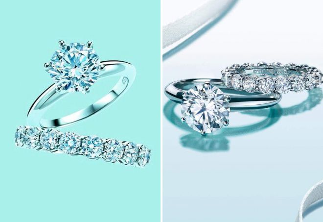Тифани пръстен бижута - гравирани, сватба, с диамант, двойно, злато, сребро, Tiffany настройка пръстен